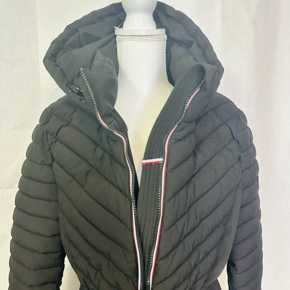 Women’s Black Quilted Hooded Jacket